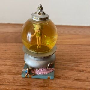 Disney Tinkerbell Book Ring Feather Mini Snow Globe with discoloration